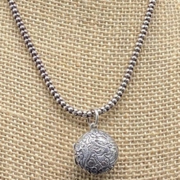 Silpada Jewelry - Rare Vintage Silpada Sterling Silver Etched Dragon Locket Pendant